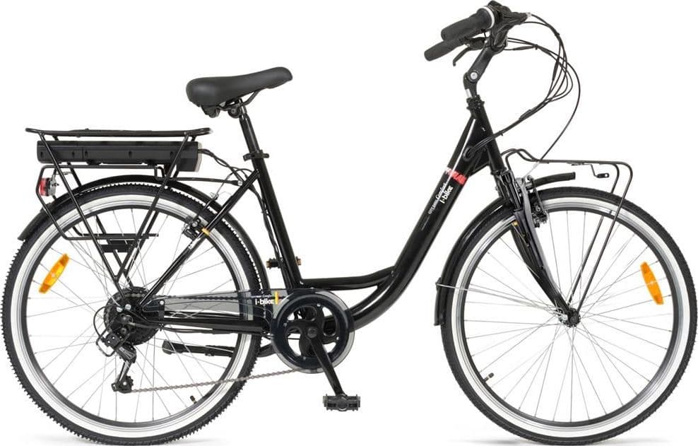 I-bike bici elettrica city easy flow litio \" 26\" 78 ah 45 km 36 v 4 h 280 wh colore nera in Bici elettriche eWeki - Napoli, commercioVirtuoso.it