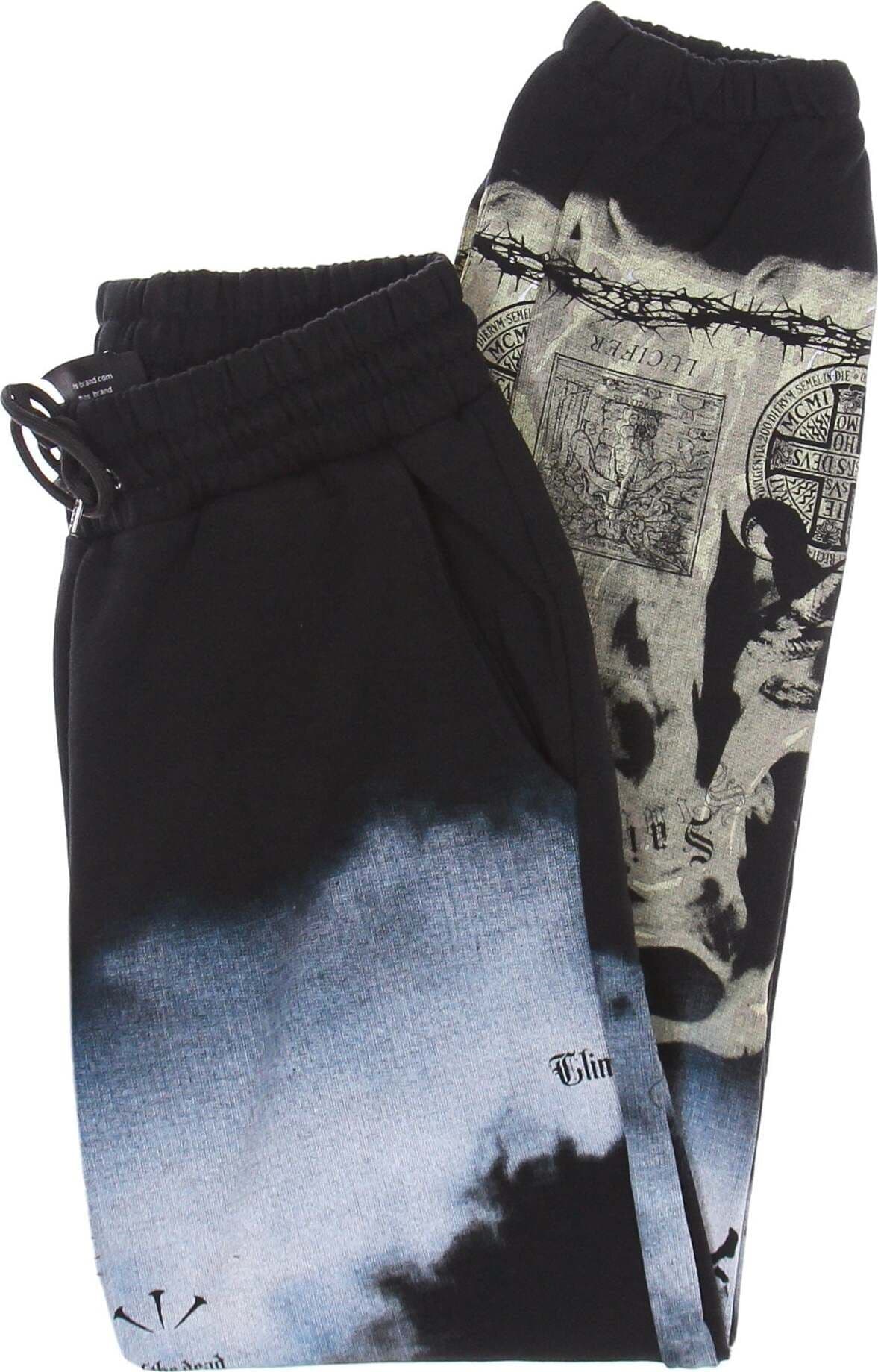 IHS-Pantalone-Tuta-Leggero-Uomo-Clouds-&-Flames-Jogger-Black/multi-da-uomo