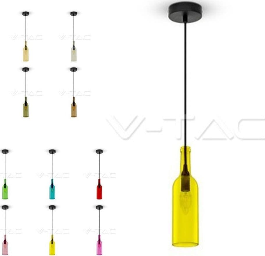 ILLUMINAZIONE V-TAC LED LAMPADARIO PORTALAMPADA BOTTIGLIA PENDENTE E14 COLORATO Trade Shop italia - Napoli, Commerciovirtuoso.it