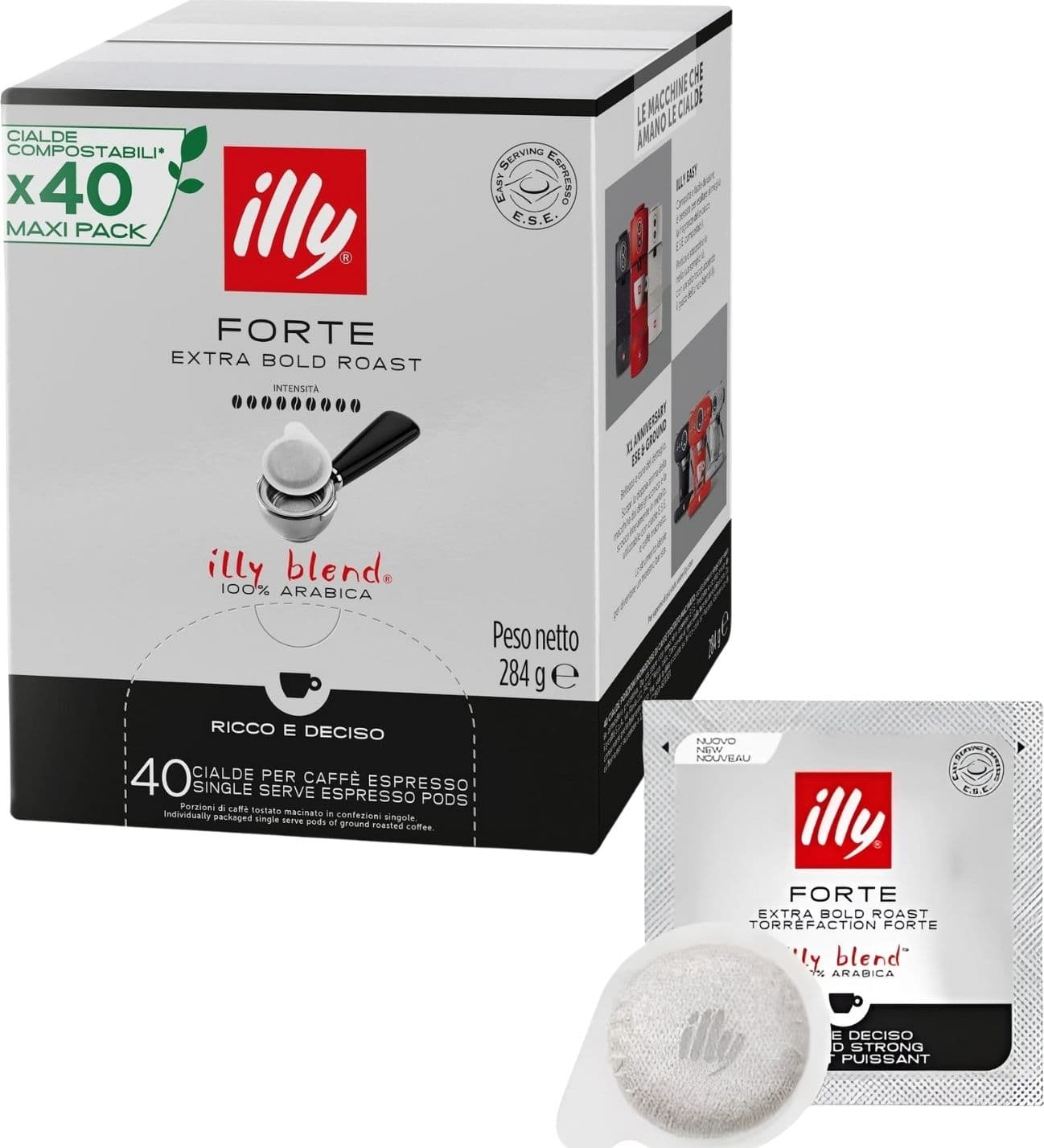 Illy-Caffè-In-Cialde-E.s.e.-40-Pz-Monodose-Tostato-Forte
