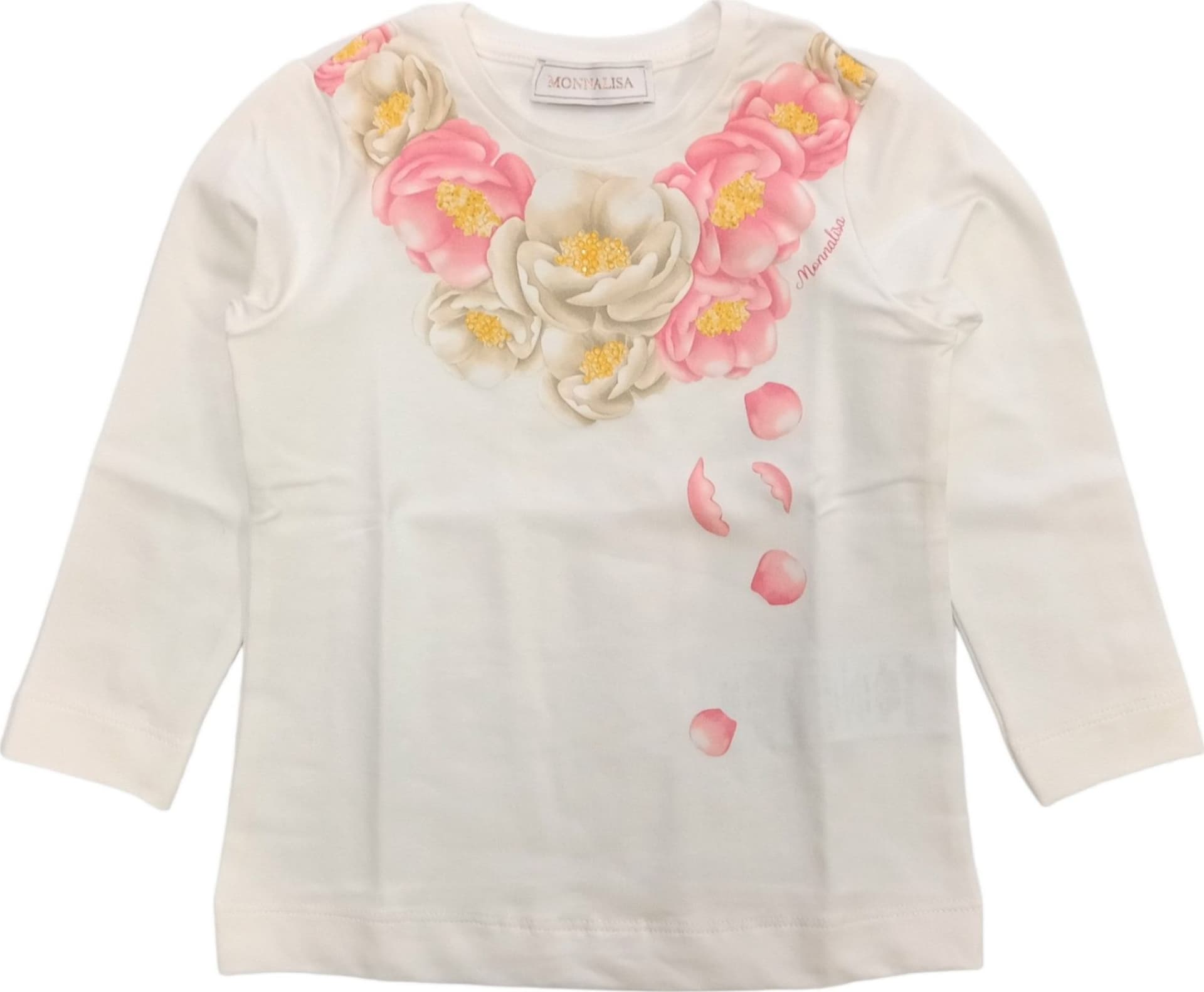 MONNALISA Monnalisa - T-shirt 001 Panna St.collana Fiori 11B606 2201 da bambino in T-shirt Drestige - Casamassima, commercioVirtuoso.it