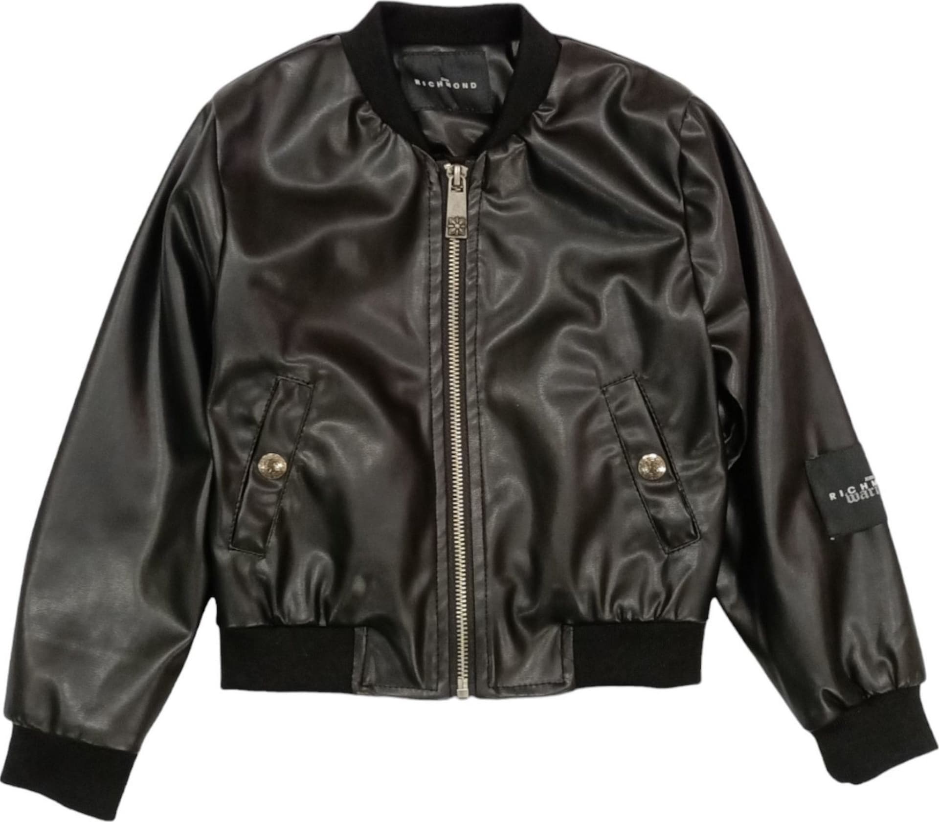 RICHMOND Richmond - Giubbino Bomber Nero Ecopelle RBP24154GBHB da bambino in Giacche Drestige - Casamassima, commercioVirtuoso.it