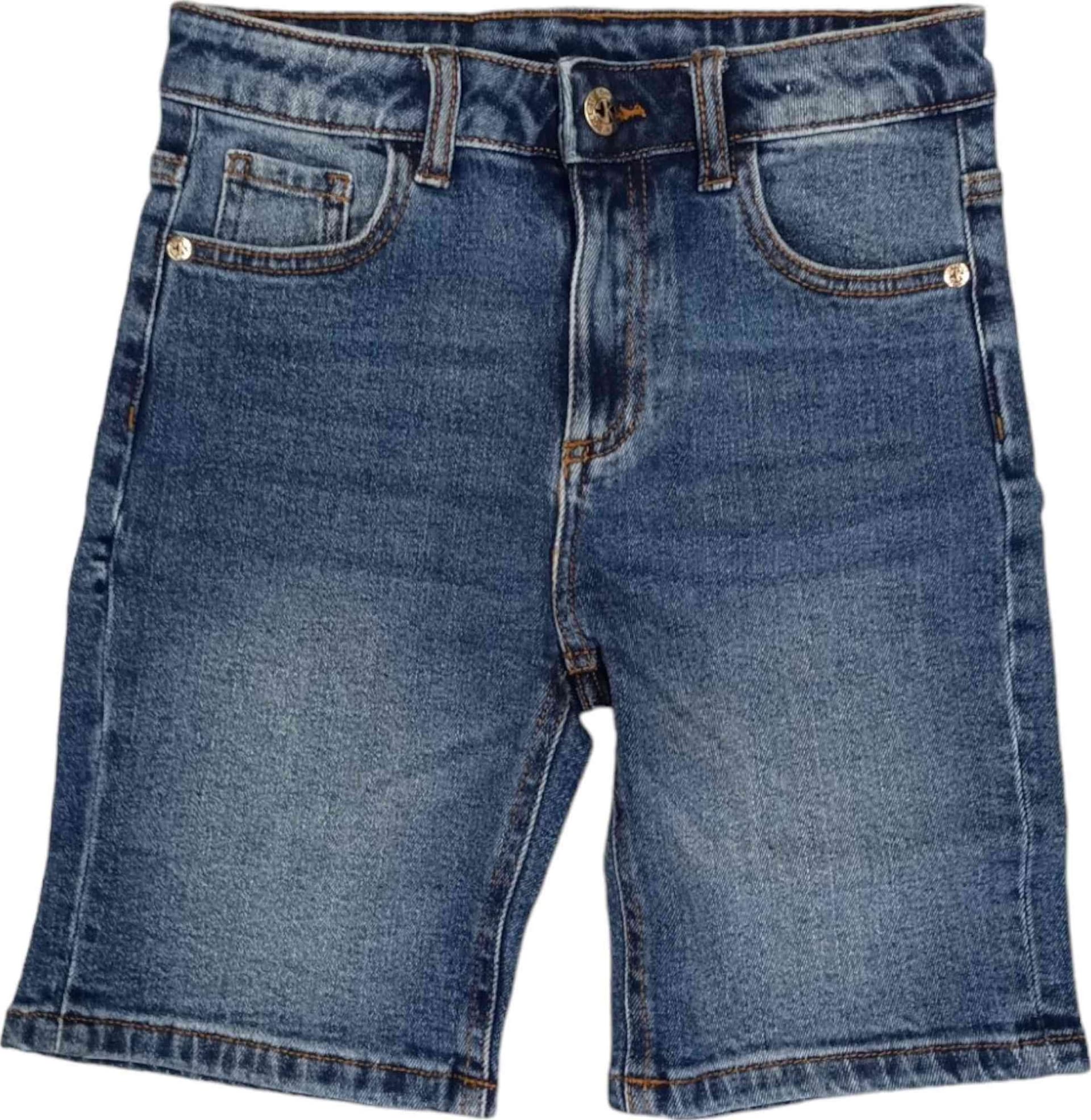 RICHMOND Richmond - Bermuda Denim Logo Bianco RBP24087BENH