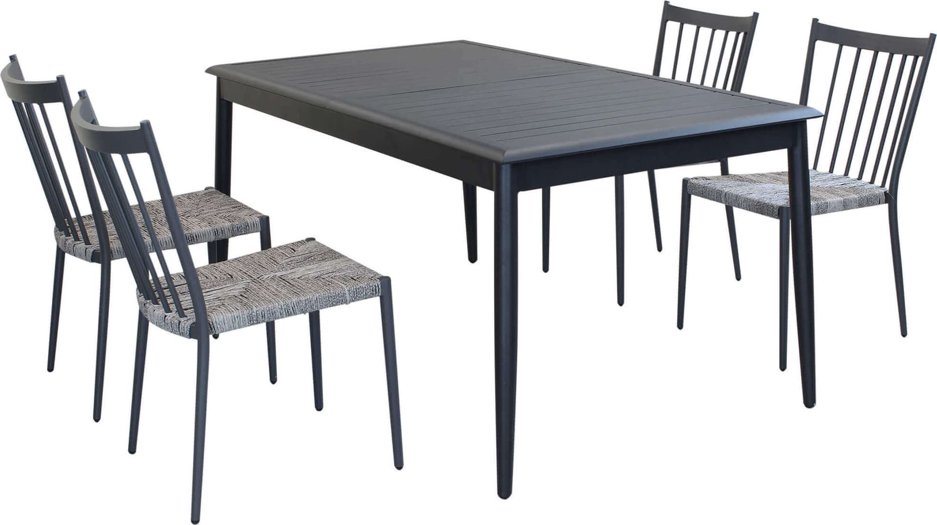 IMPERIUM---set-tavolo-in-alluminio-cm-160/240x90x76-h-con-4-sedute-Antracite-Milani-Home