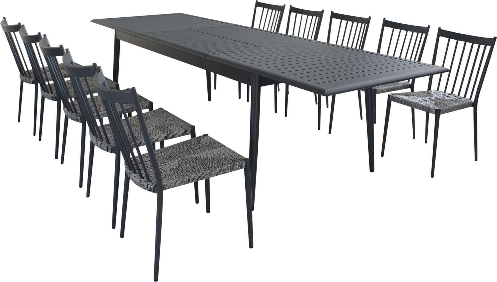 IMPERIUM---set-tavolo-in-alluminio-cm-200/300x90x76-h-con-10-sedute-Antracite-Milani-Home