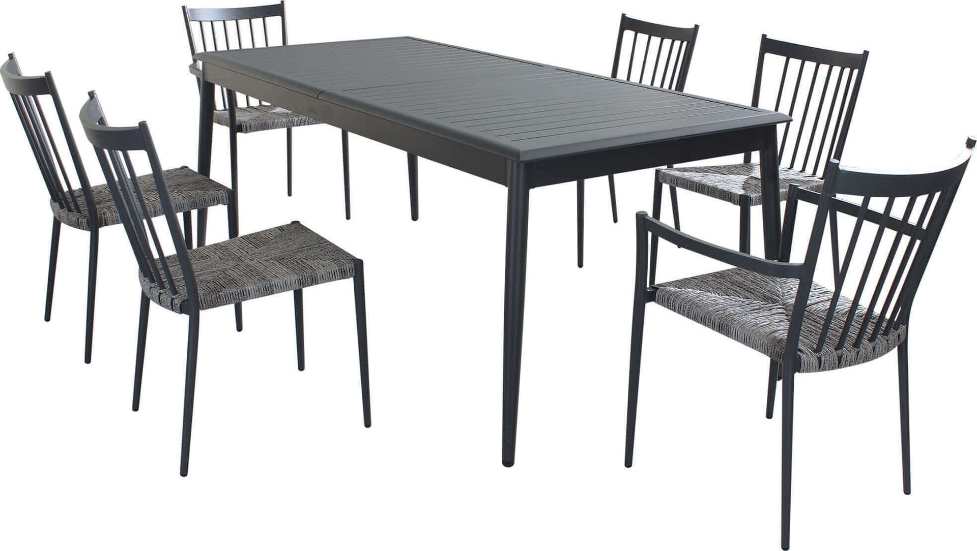 IMPERIUM---set-tavolo-in-alluminio-cm-200/300x90x76-h-con-6-sedute-Antracite-Milani-Home