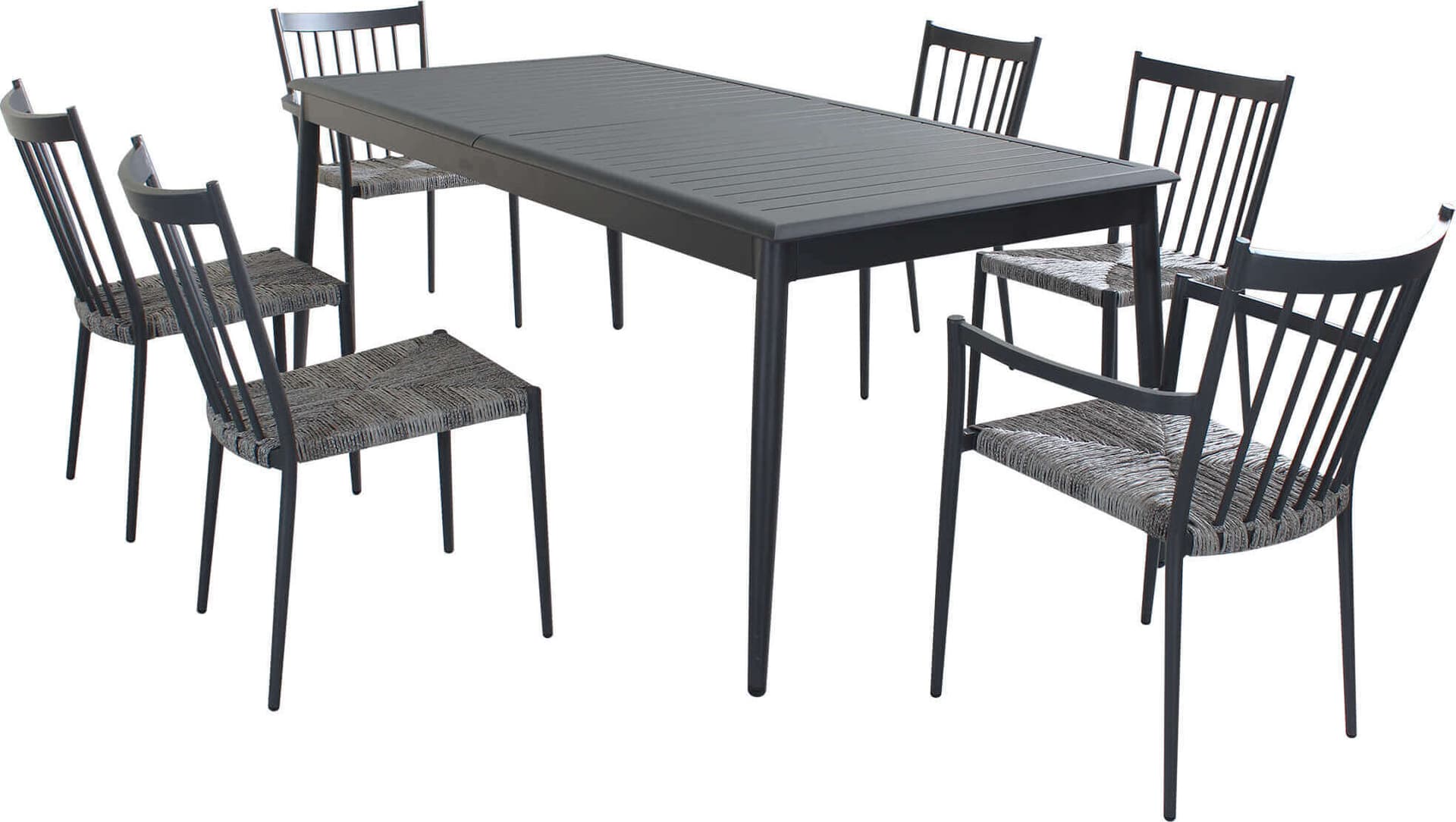 IMPERIUM---set-tavolo-in-alluminio-cm-200/300x90x76-h-con-6-sedute-Antracite-Milani-Home