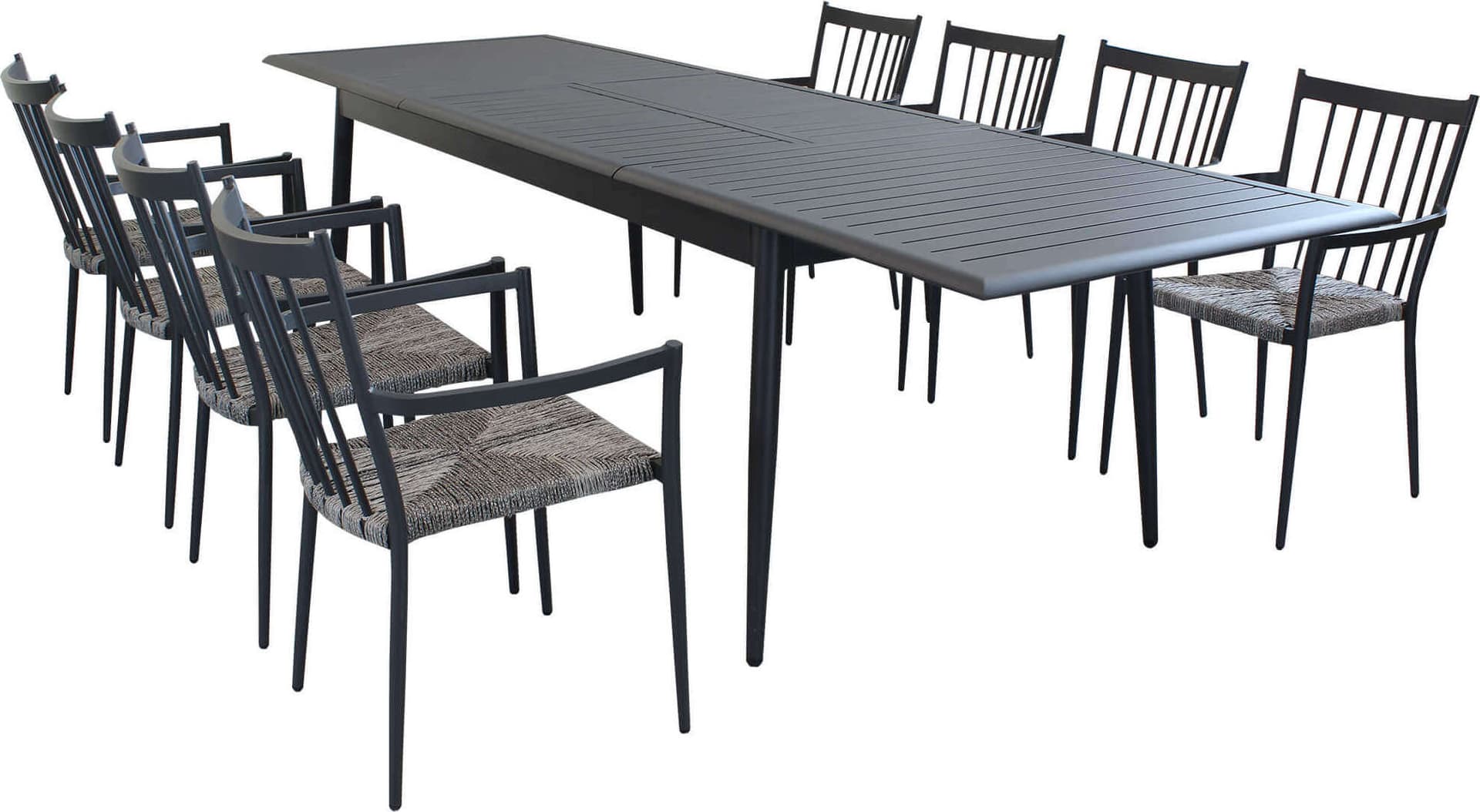 IMPERIUM---set-tavolo-in-alluminio-cm-200/300x90x76-h-con-8-sedute-Antracite-Milani-Home
