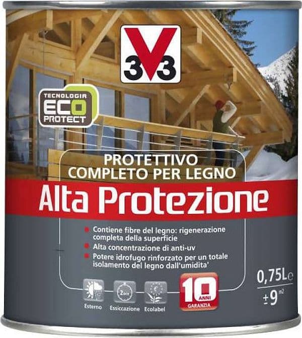 Impregnante Protettivo Completo Per Legno Ad Aqua Alta Protezione Lt 0.750 - V33 in Vernice Fermarket Ferramenta Fai da te - Fabriano, commercioVirtuoso.it