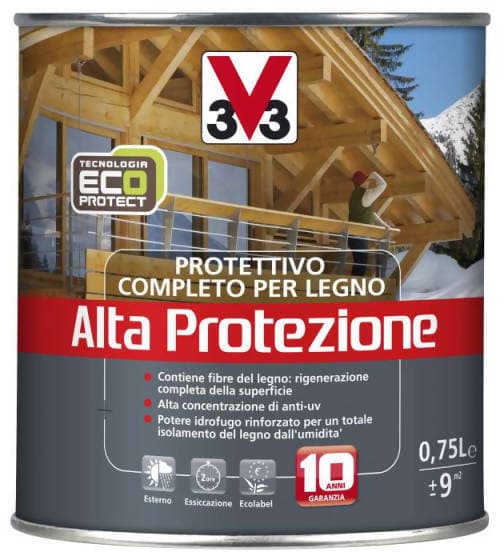 Impregnante Protettivo Completo Per Legno Ad Aqua Alta Protezione Lt 0.750 - V33 in Vernice Fermarket Ferramenta Fai da te - Fabriano, commercioVirtuoso.it