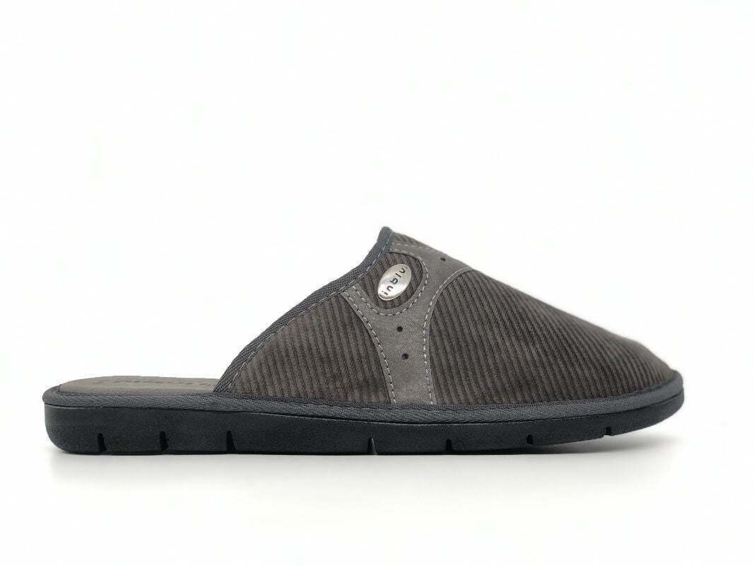 INBLU Ciabatta chiusa uomo grigio in velluto in Pantofole Calzature Durello - Agna, commercioVirtuoso.it