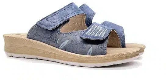 INBLU Ciabatta Donna Doppio Strappo Blu in Pantofole Calzature Durello - Agna, commercioVirtuoso.it