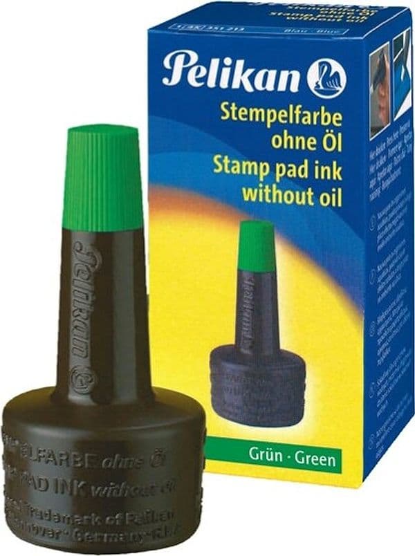 Inchiostro 4k per cuscinetti - senza olio - 28 ml - verde - Pelikan Cancelleria e prodotti per ufficio/Archivio ufficio e accessori per scrivania/Etichette divisori per schedario e timbri/Timbri e materiali per timbri/Tamponi asciuga inchiostro Eurocartuccia - Pavullo, Commerciovirtuoso.it