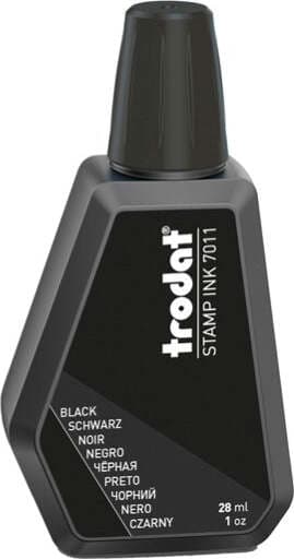 Inchiostro 7011 per timbro in gomma - nero - 28 ml - Trodat Cancelleria e prodotti per ufficio/Archivio ufficio e accessori per scrivania/Etichette divisori per schedario e timbri/Timbri e materiali per timbri/Tamponi asciuga inchiostro Eurocartuccia - Pavullo, Commerciovirtuoso.it
