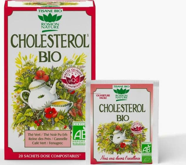 Infusi Biologici per Colesterolo con Tè verde, Tè nero , Olmaria, Cannella, Caffè verde, Fieno greco 20 BUSTINE