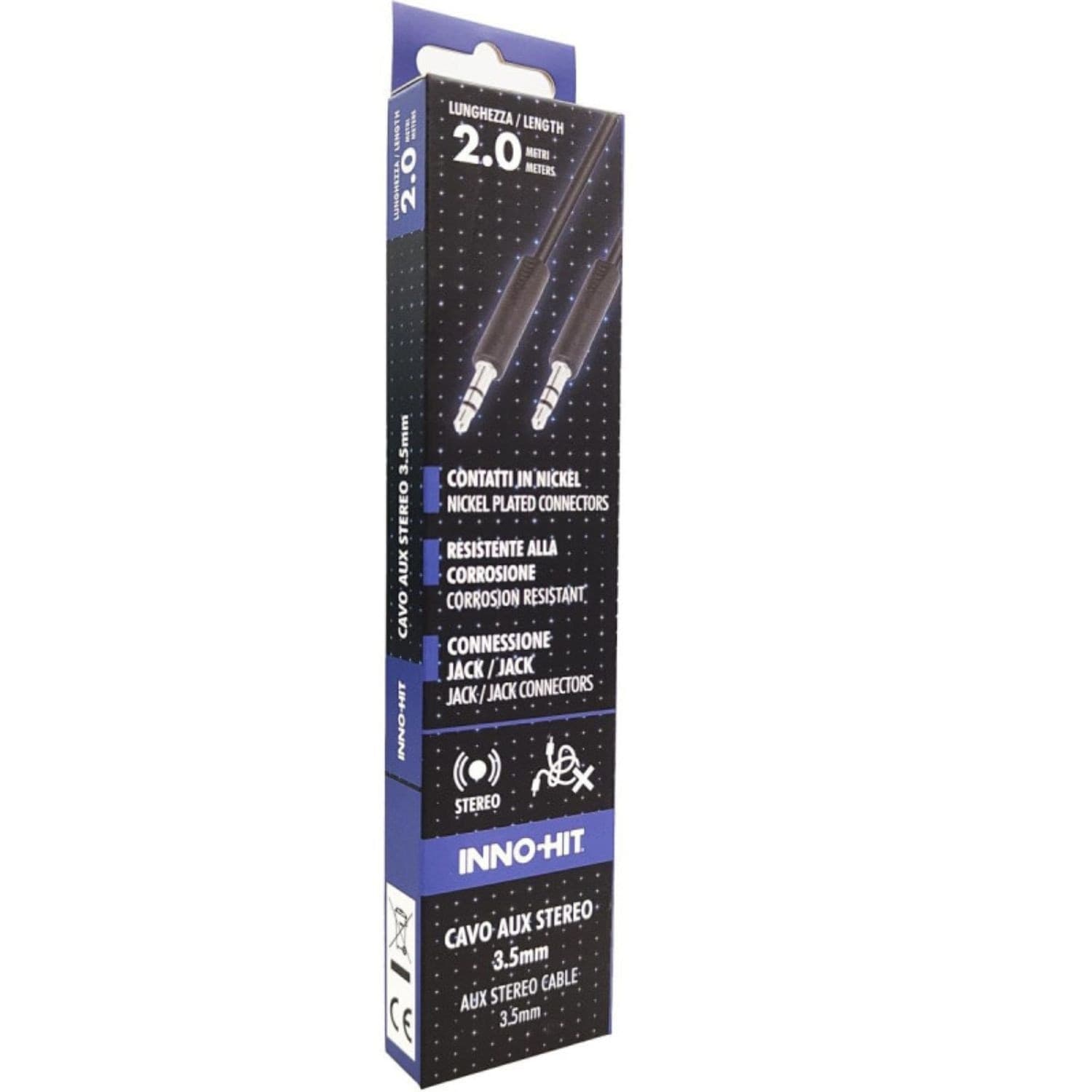 Inno-hit-cavo-stereo-aux-3.5mm-m/m-2m-nero