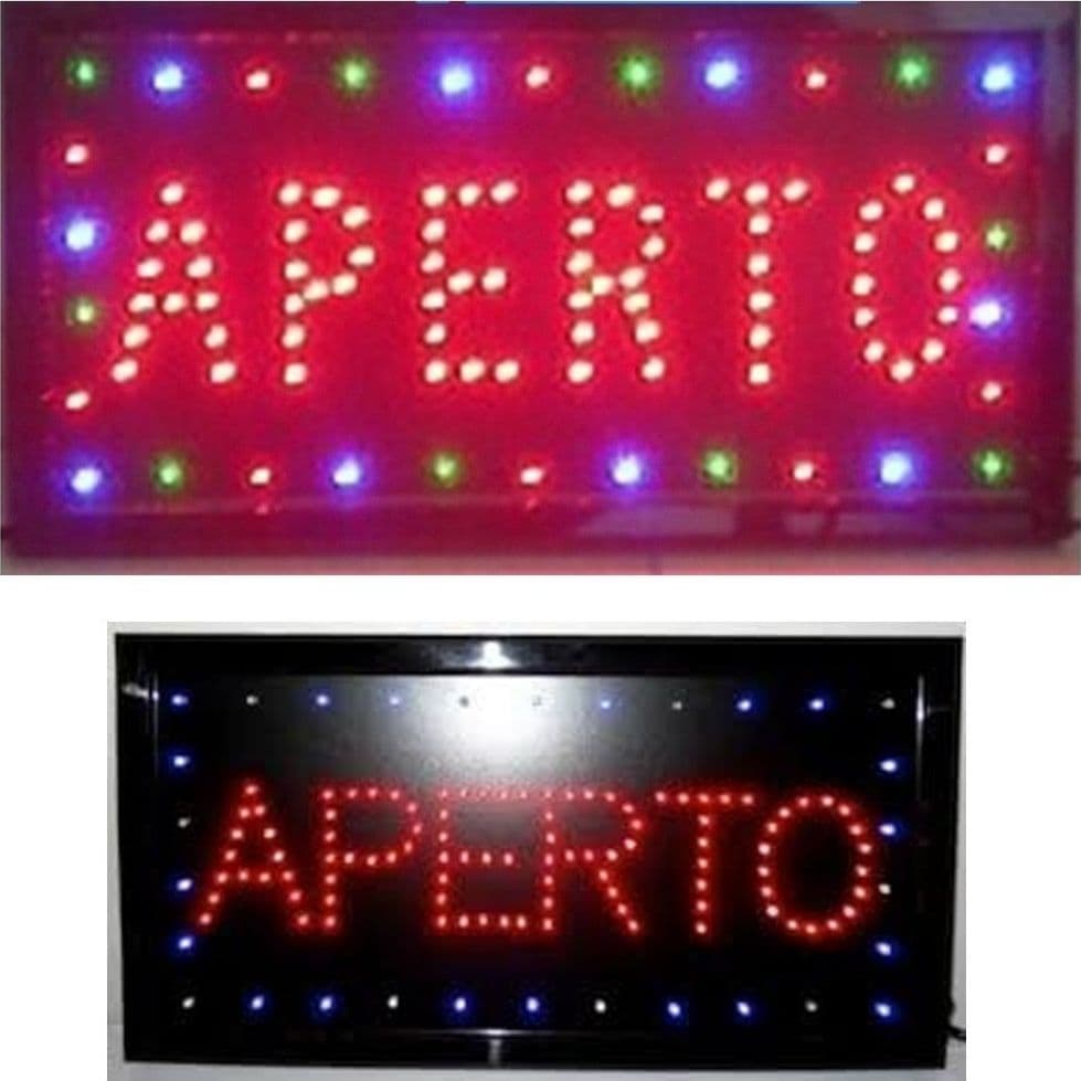 INSEGNA LUMINOSA INSEGNE LUMINOSE A LED CON SCRITTA APERTO PER LOCALI COMMERCIAL in Insegne luminose Trade Shop italia - Napoli, commercioVirtuoso.it