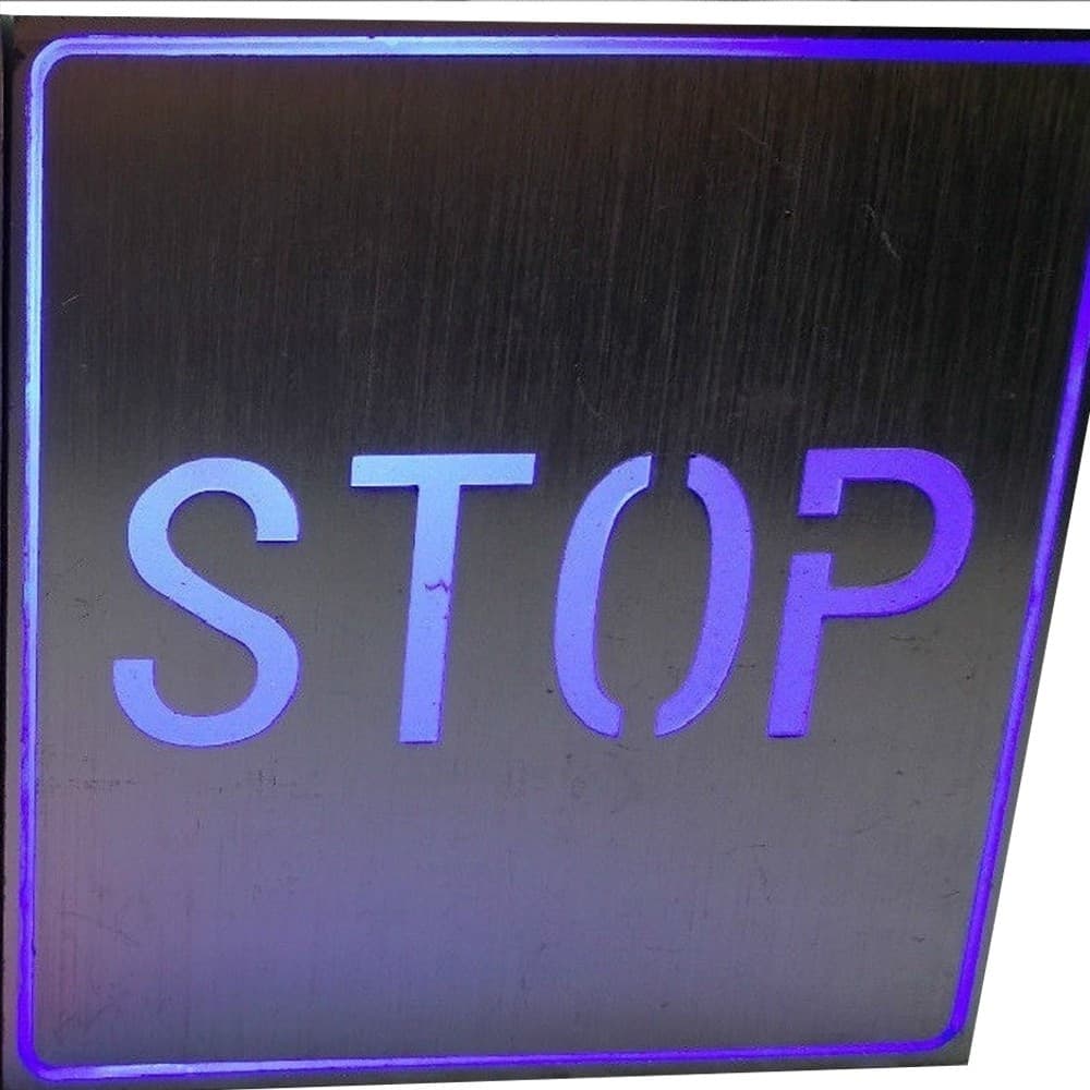 INSEGNA TABELLA LED STOP LAMPADA LUMINOSA LUCE BLU PARETE 1W Trade Shop italia - Napoli, Commerciovirtuoso.it