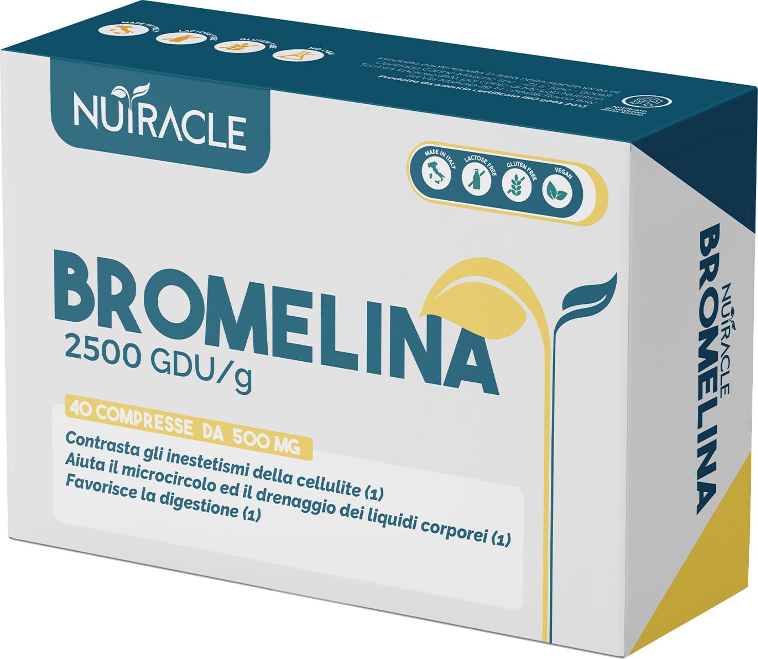 Integratore Drenante Forte | Nutracle Ananas E Bromelina 2500 Gdu/g 40 Compresse Da 500 Mg | Anticellulite E Ritenzione Idrica Gambe - Diuretico E Digestivo