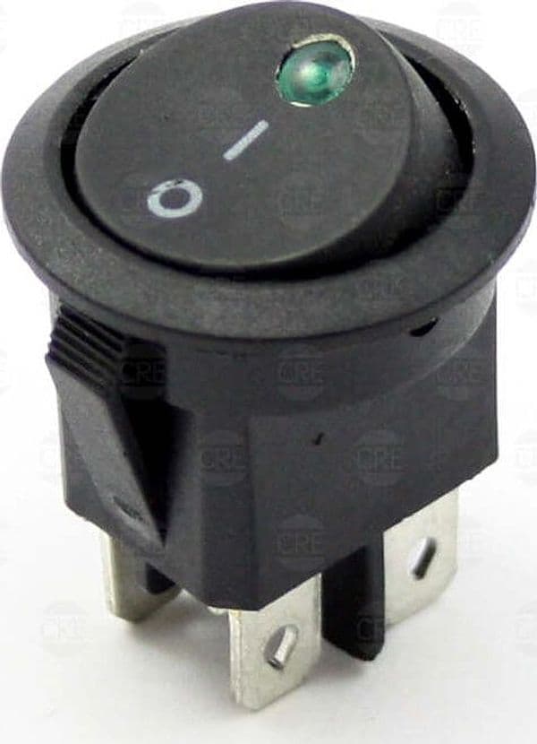 Interruttore-Accensione-Circolare,-4-Contatti,-Led-Verde-per-Macchina-Caffè