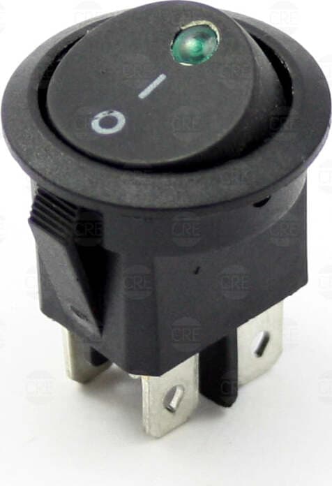 Interruttore-Accensione-Circolare,-4-Contatti,-Led-Verde-per-Macchina-Caffè
