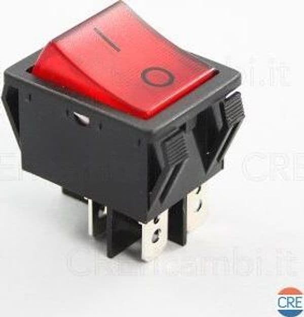 Interruttore-Bipolare-Luminoso-13A,-4-Contatti,-Rosso