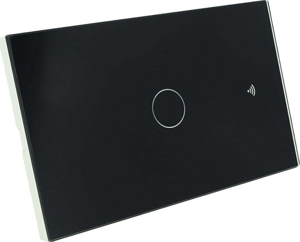 Interruttore-Wifi-Da-Parete-Pannello-Touch-1-Tasto-Colore-Nero-WiFi-+-RF-433-Compatibile-con-Amazon-Alexa-e-Google-Home-Ledlux
