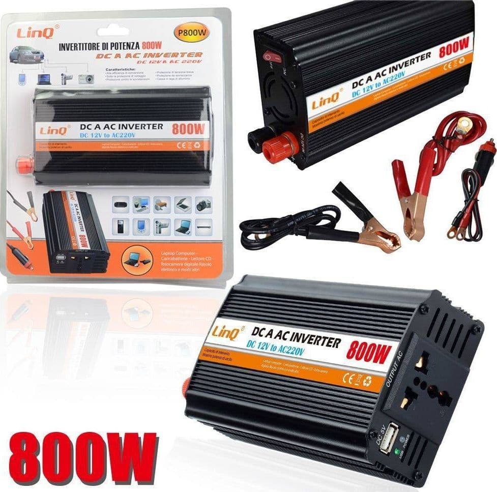 Inverter Di Potenza 800w 12v 220v Convertitore Tasto On Off Pinze Batteria P800w Auto e Moto/Accessori per auto/Inverter di potenza Trade Shop italia - Napoli, Commerciovirtuoso.it