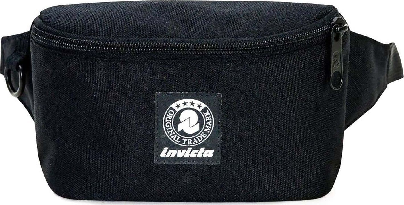 Invicta Marsupio Luke Waist BagNero Tinta Unita Black Logo Bianco marsupio Unisex Casual Fashion in Marsupi alla moda Cartolibreria La Fenice - Spadafora, commercioVirtuoso.it