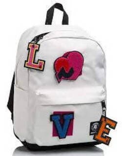 Invicta Zaino Carlson Bianco Love Scuola Con Tasche E Spallacci Imbottiti Regolabili Zaino per La Scuola Con Fondo Rinforzato 30x41,5x18 Cm in Zaini per ragazzi Cartolibreria La Fenice - Spadafora, commercioVirtuoso.it