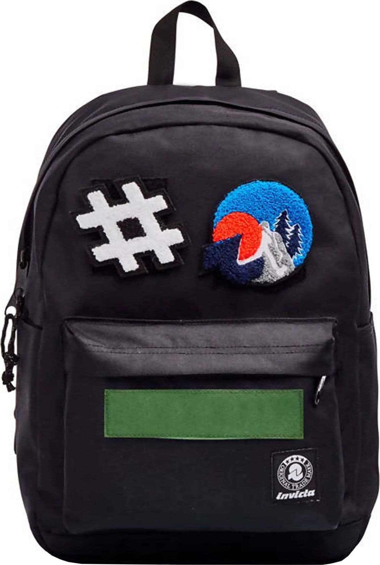 Invicta Zaino Carlson Patch Me Jet Black Nero Con Fondo Rinforzato E Tasche Maxi Zaino Scuola Imbottito 30x41,5x18cm in Zaini per ragazzi Cartolibreria La Fenice - Spadafora, commercioVirtuoso.it