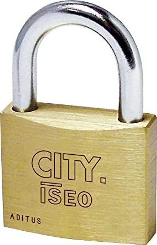 ISEO---LUCCHETTO-IN-OTTONE-ARCO-CORTO-CITYADITUS-2-CHIAVI-50MM