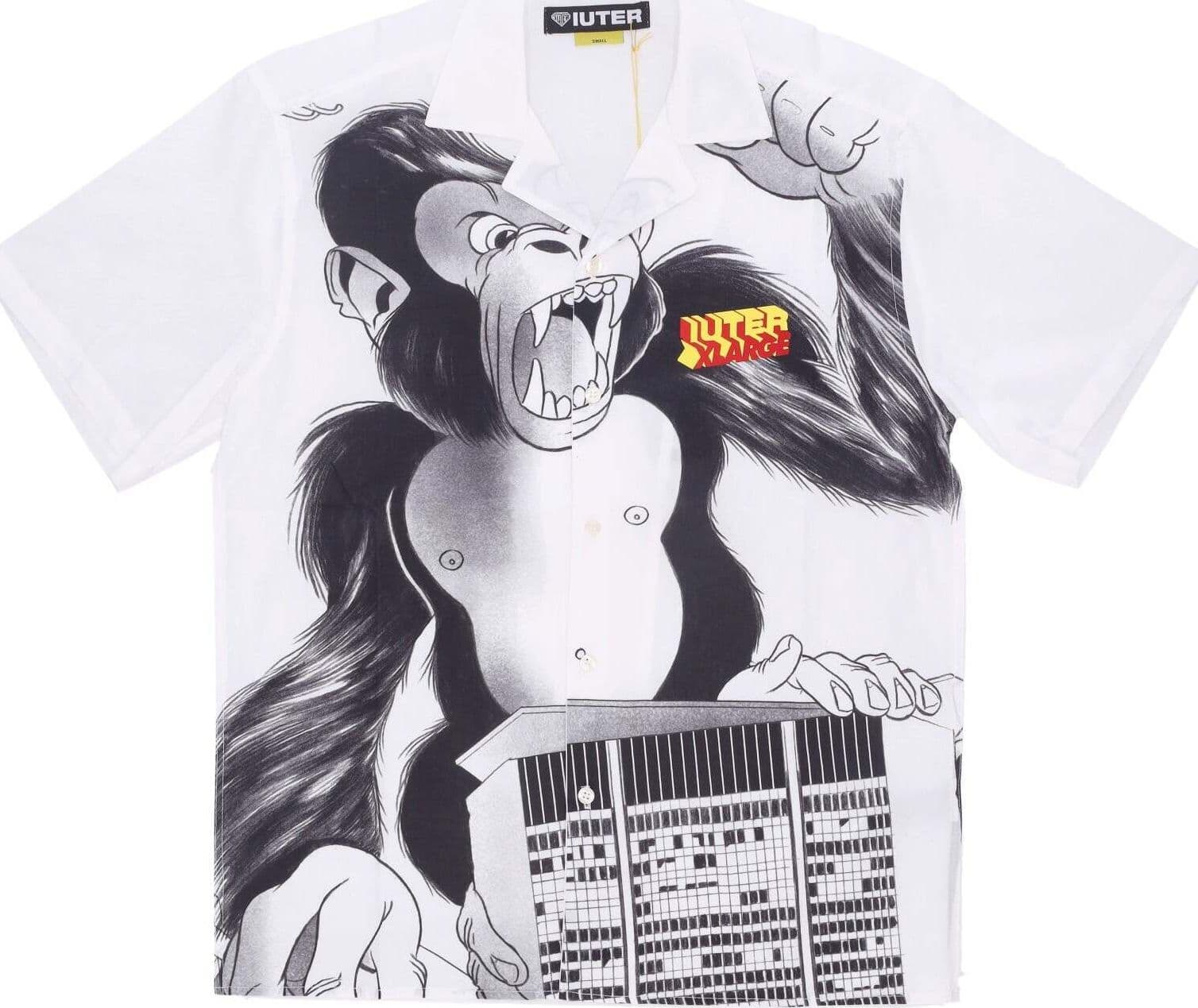 IUTER-Camicia-Manica-Corta-Uomo-Xiuter-Giant-Shirt-White-da-uomo