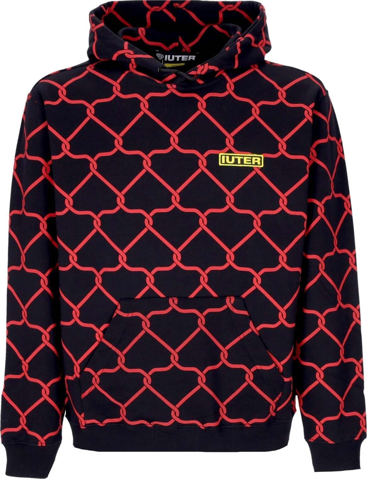 IUTER-Felpa-Cappuccio-Uomo-Net-Hoodie-Black-da-uomo