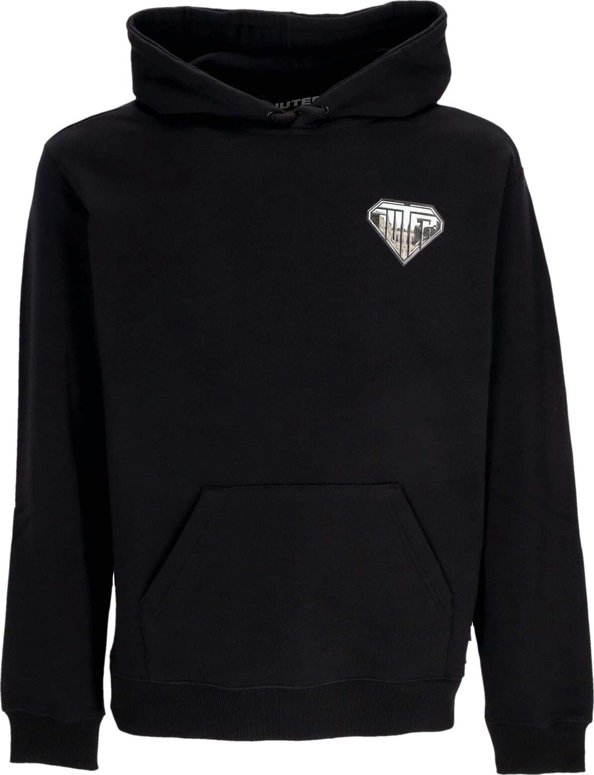 IUTER-Felpa-Leggera-Cappuccio-Uomo-Liquid-Logo-Hoodie-Black-da-uomo