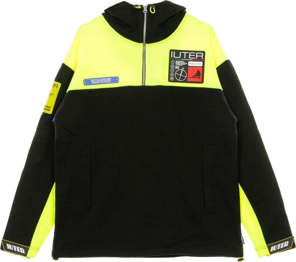 IUTER-Felpa-Leggera-Cappuccio-Zip-Uomo-Challenge-Hoodie-Black-da-uomo