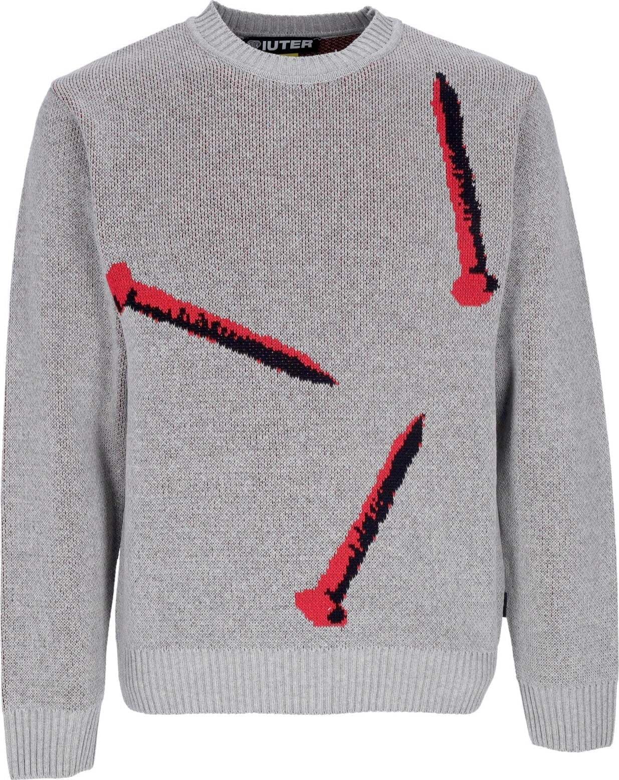 IUTER-Maglione-Uomo-Nails-Jumper-Grey-da-uomo