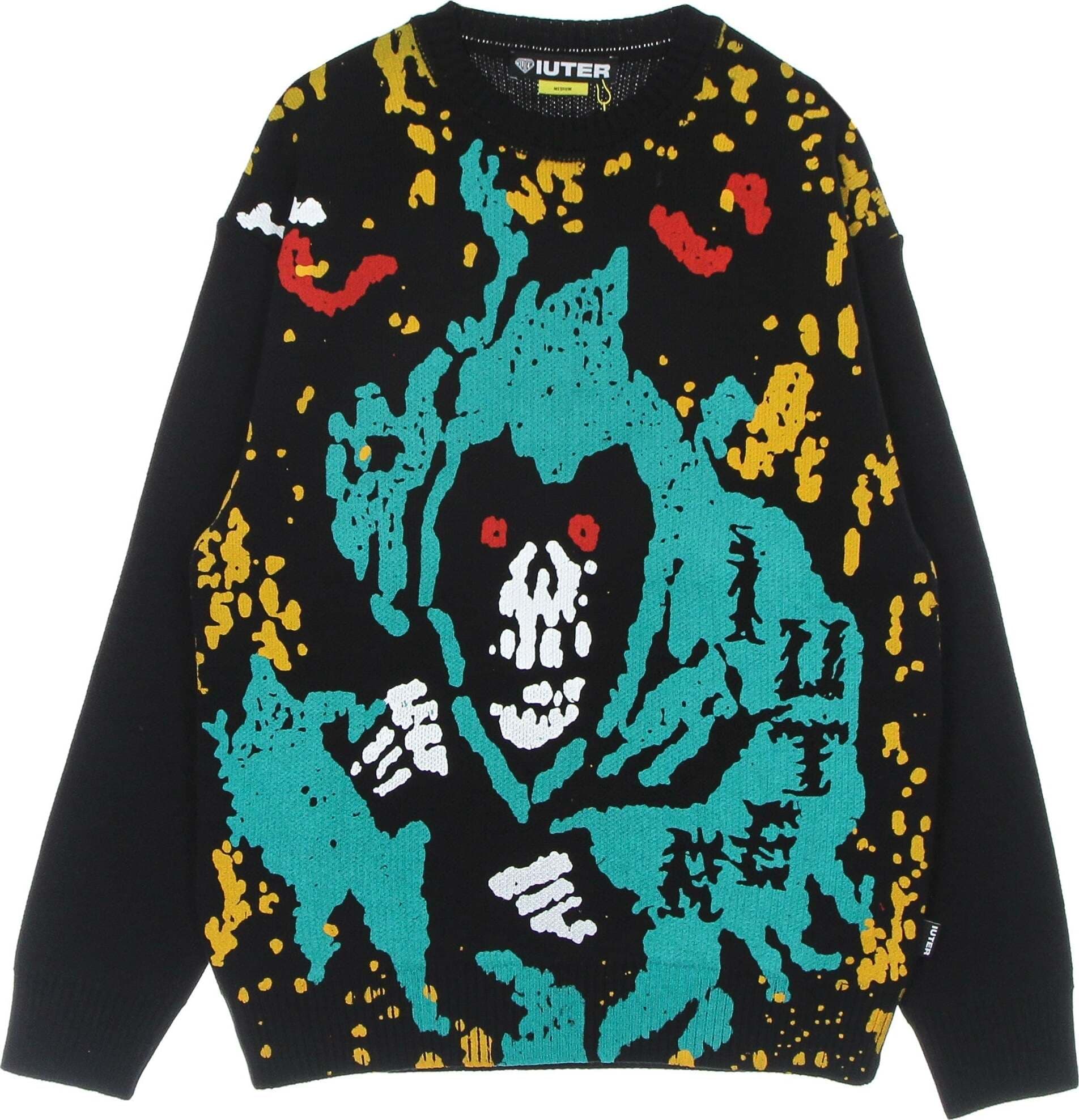 IUTER-Maglione-Uomo-Possessed-Jumper-Black-da-uomo