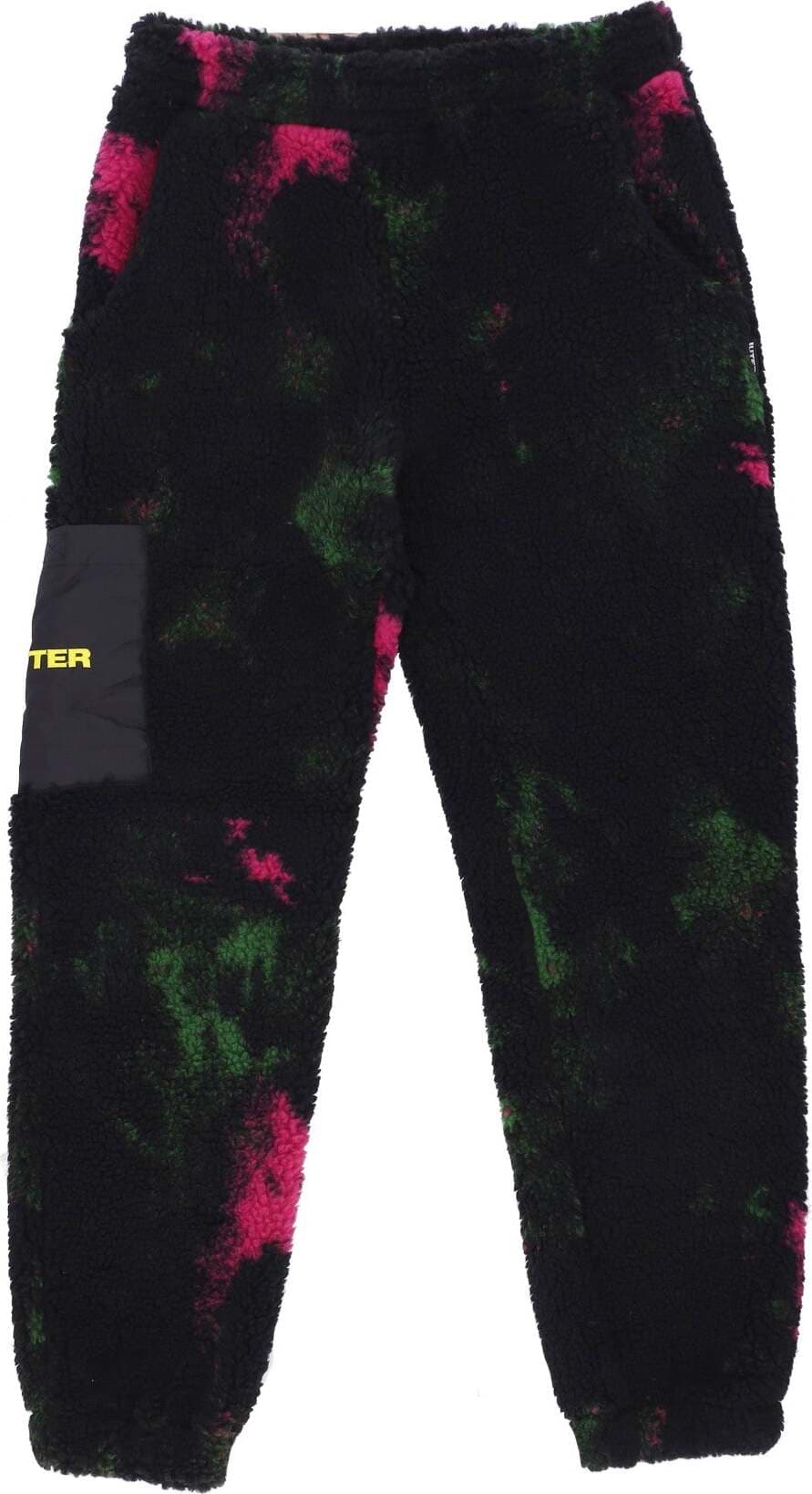 IUTER-Orsetto-Uomo-Tie-Dye-Fur-Pant-Black-da-uomo