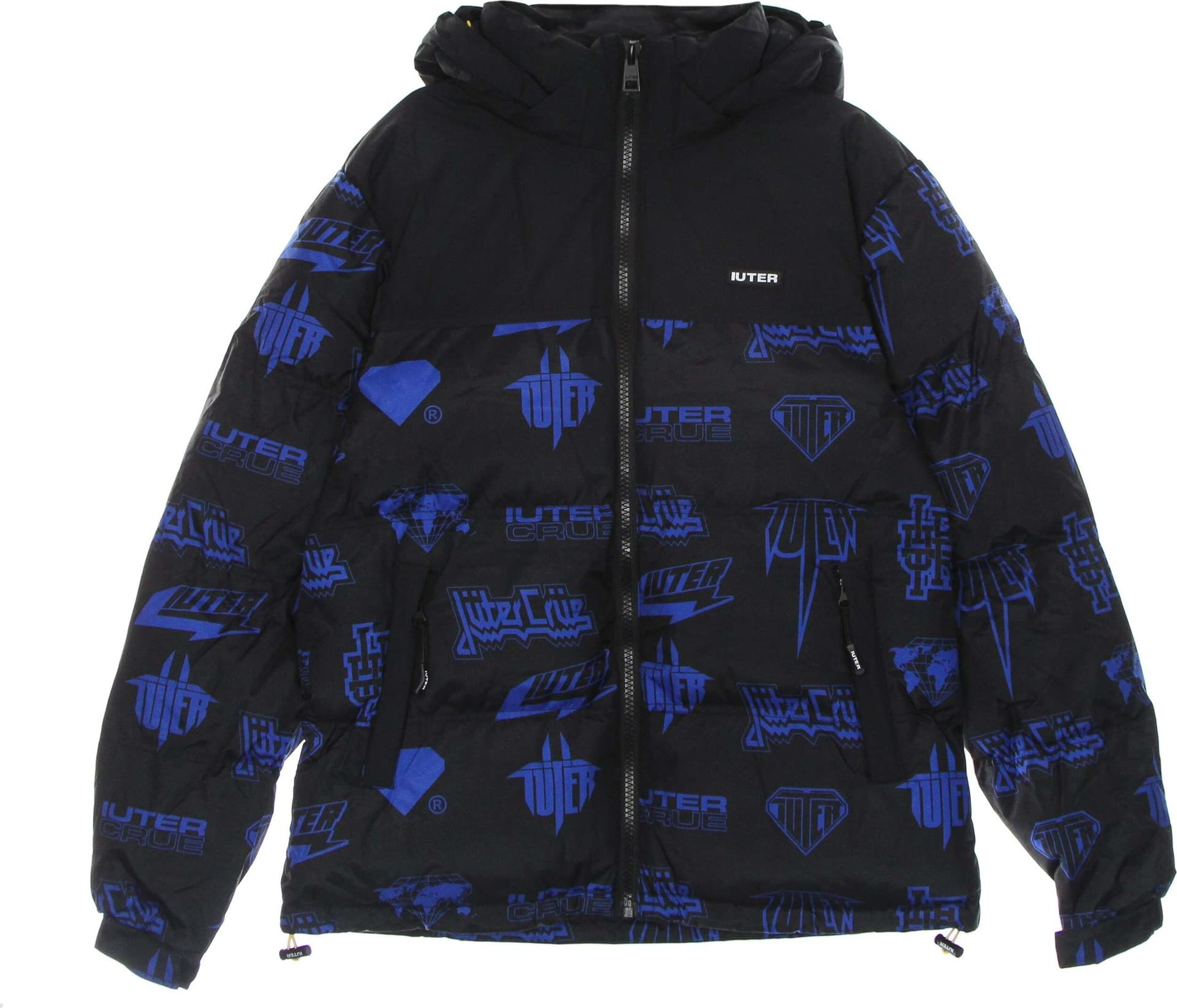 IUTER-Piumino-Uomo-Horns-Allover-Puff-Jacket-Black-da-uomo