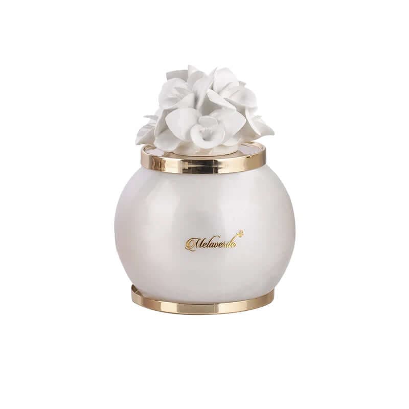 Lampada Orchidea Marmo Bianco Melaverde – Bomboniera Porcellana 16x21 cm in Lampade da tavolo e abat-jour The King Luxury - San Marcellino, commercioVirtuoso.it