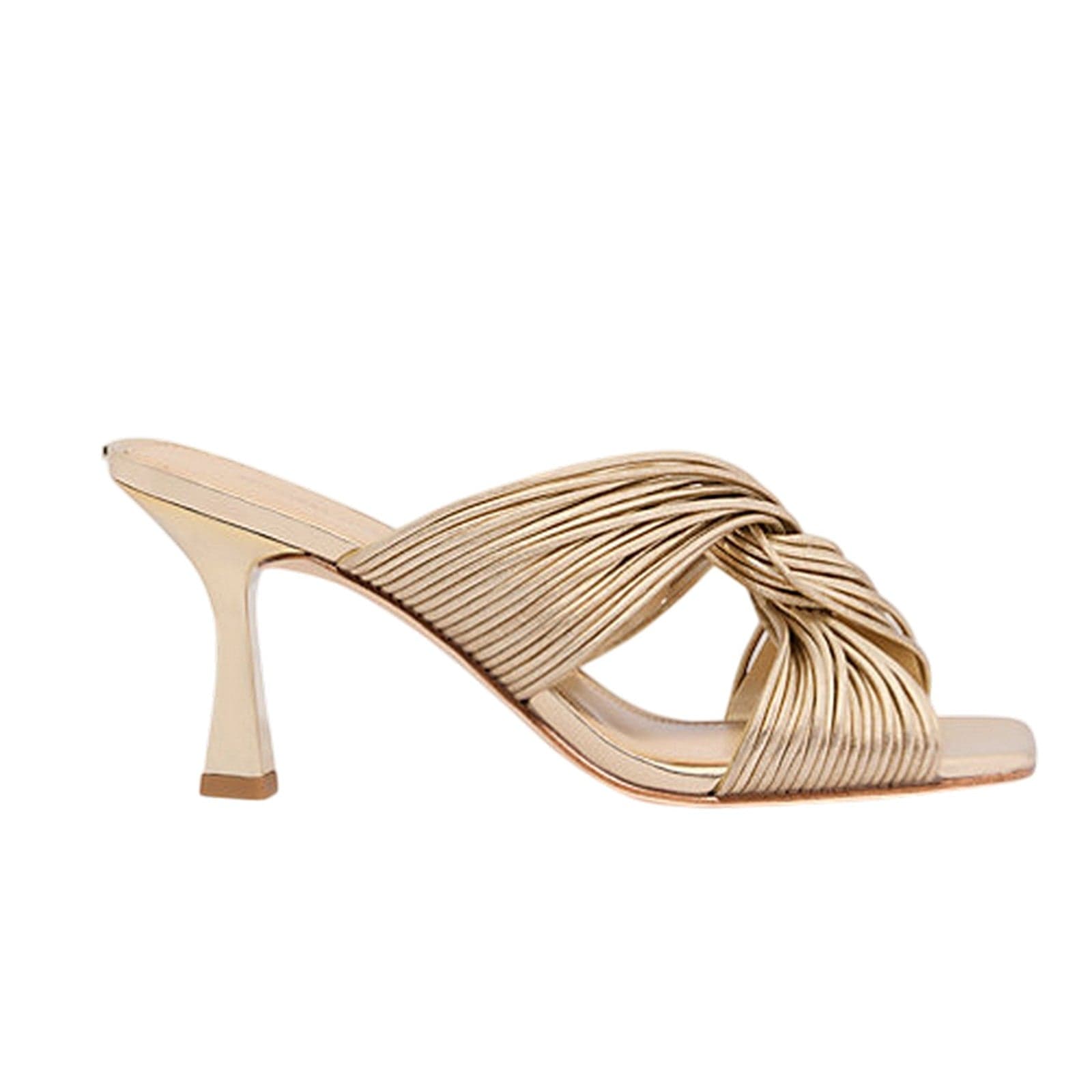 MICHAEL KORS scarpe con tacco donna michael kors - alessia mule sandal - oro da donna in Sandali moda Drestige - Casamassima, commercioVirtuoso.it