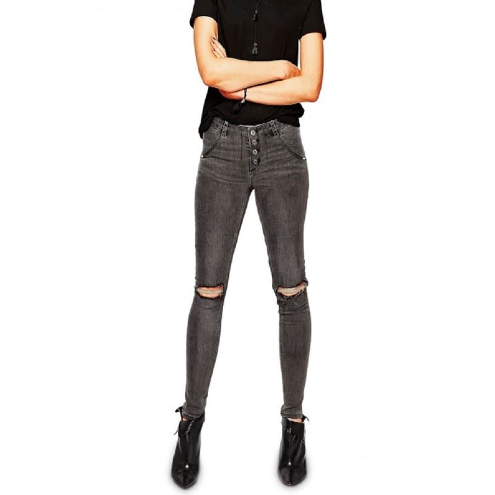 Jeans Da Donna A Vita Alta 81154 Mod. Ragged Slim Fit Taglie Dalla Xs Alla Xl Moda/Donna/Abbigliamento/Jeans Trade Shop italia - Napoli, Commerciovirtuoso.it