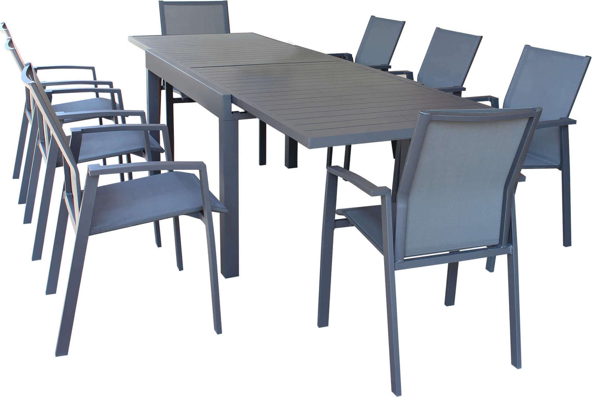 JERRI---set-tavolo-in-alluminio-cm-135/270x90x75-h-con-8-sedute-Antracite-Milani-Home