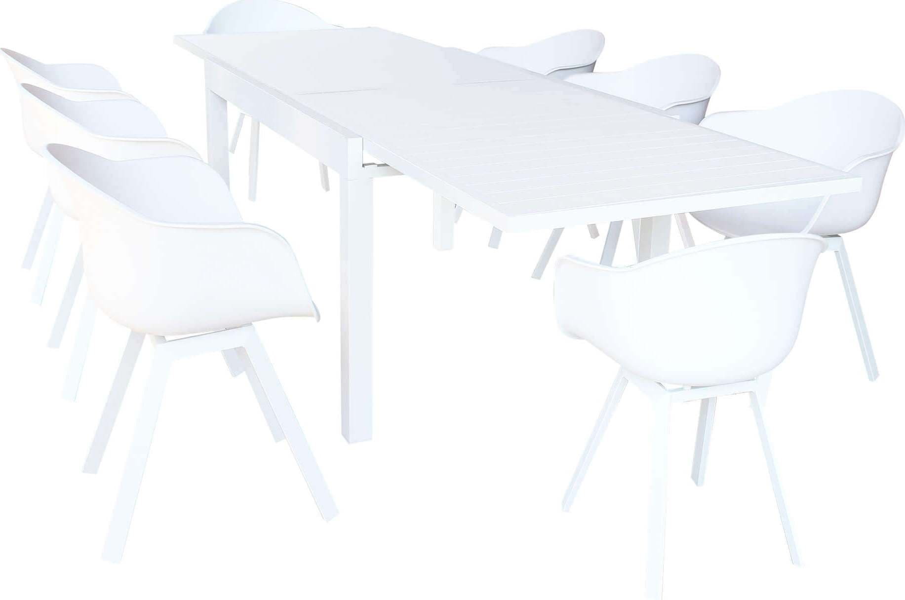 JERRI---set-tavolo-in-alluminio-cm-135/270x90x75-h-con-8-sedute-Bianco-Milani-Home