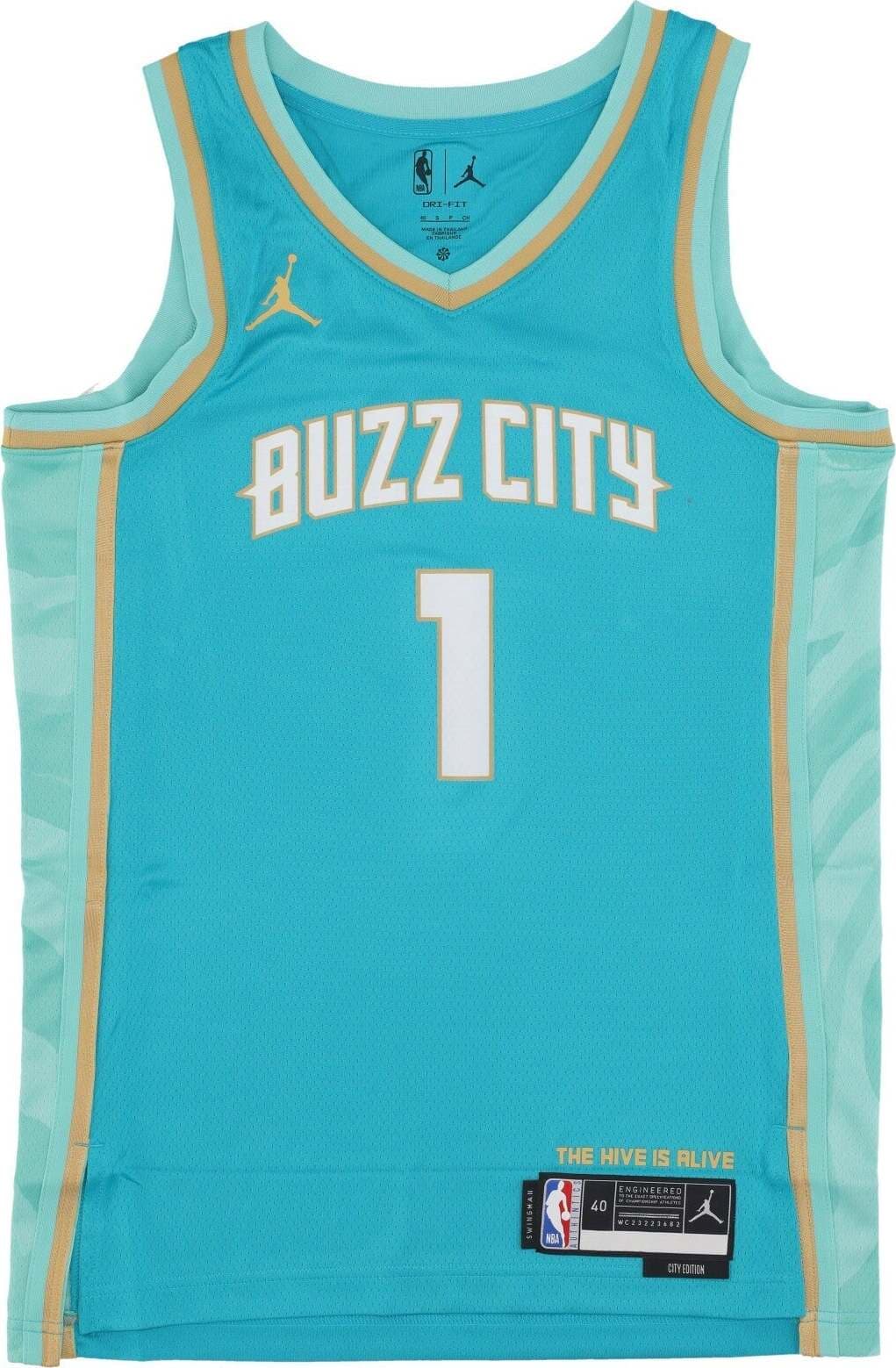 JORDAN-NBA-Canotta-Basket-Uomo-Nba-City-Edition-2023/24-Swingman-Jersey-No-1-Lamelo-Ball-Chahor-Rapid-Teal-da-uomo