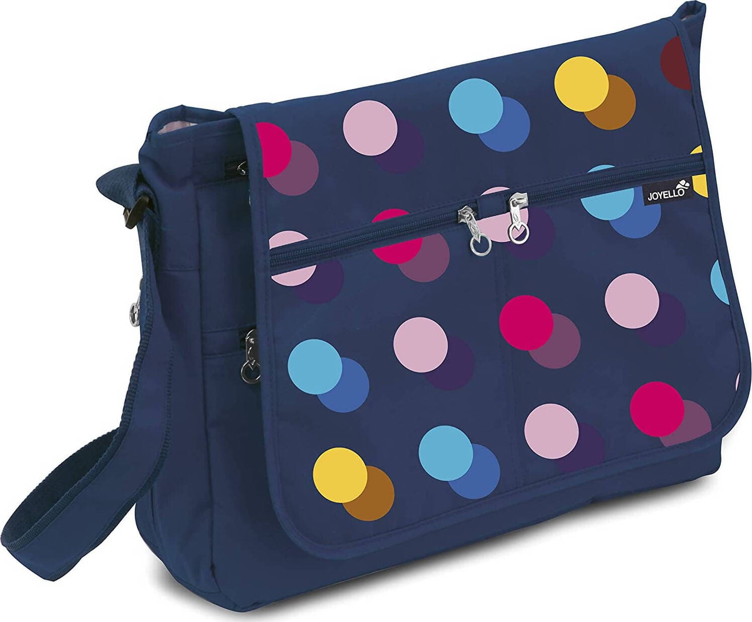 Joyello Jl-1044 Comoda Borsa Maternità Pois Colorati Borsa Con Fasciatoio 7 Tasche Esterne 2 Tasche Termiche Tracolla Rimovibile