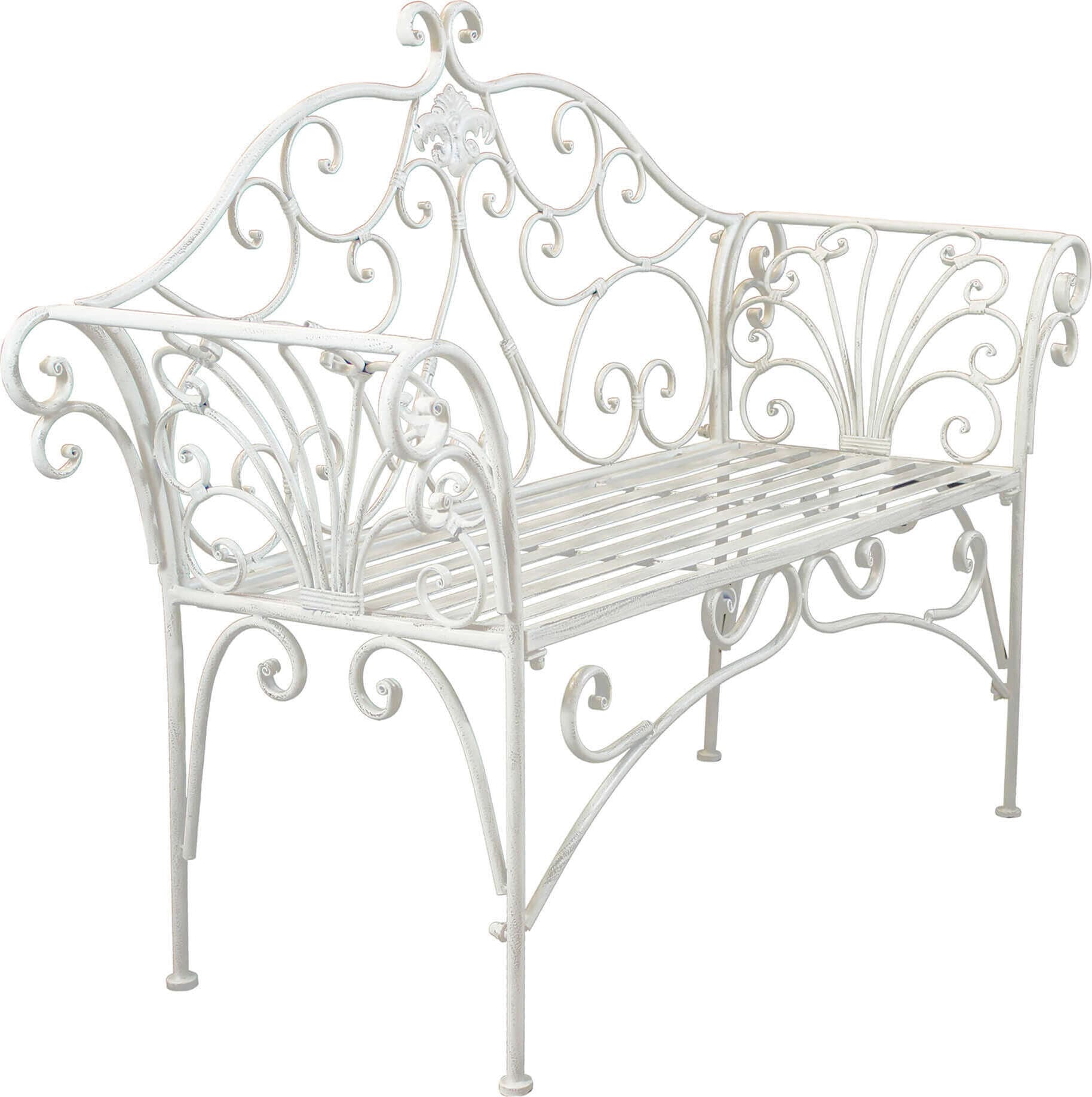 JULIANE---panca-2-posti-stile-provenzale-in-ferro-verniciato-Bianco-Milani-Home