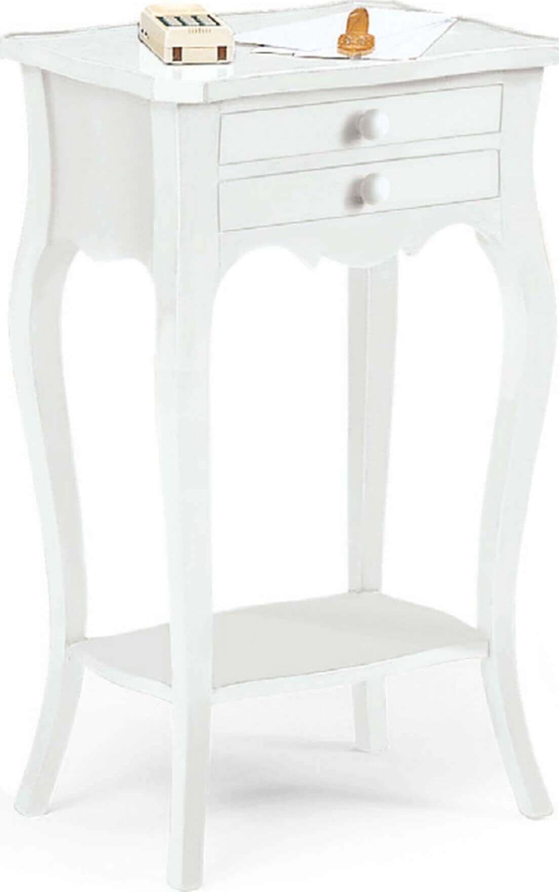 JUSTIN---mobile-portatelefono-in-legno-massello-44x32x71-Bianco-Milani-Home