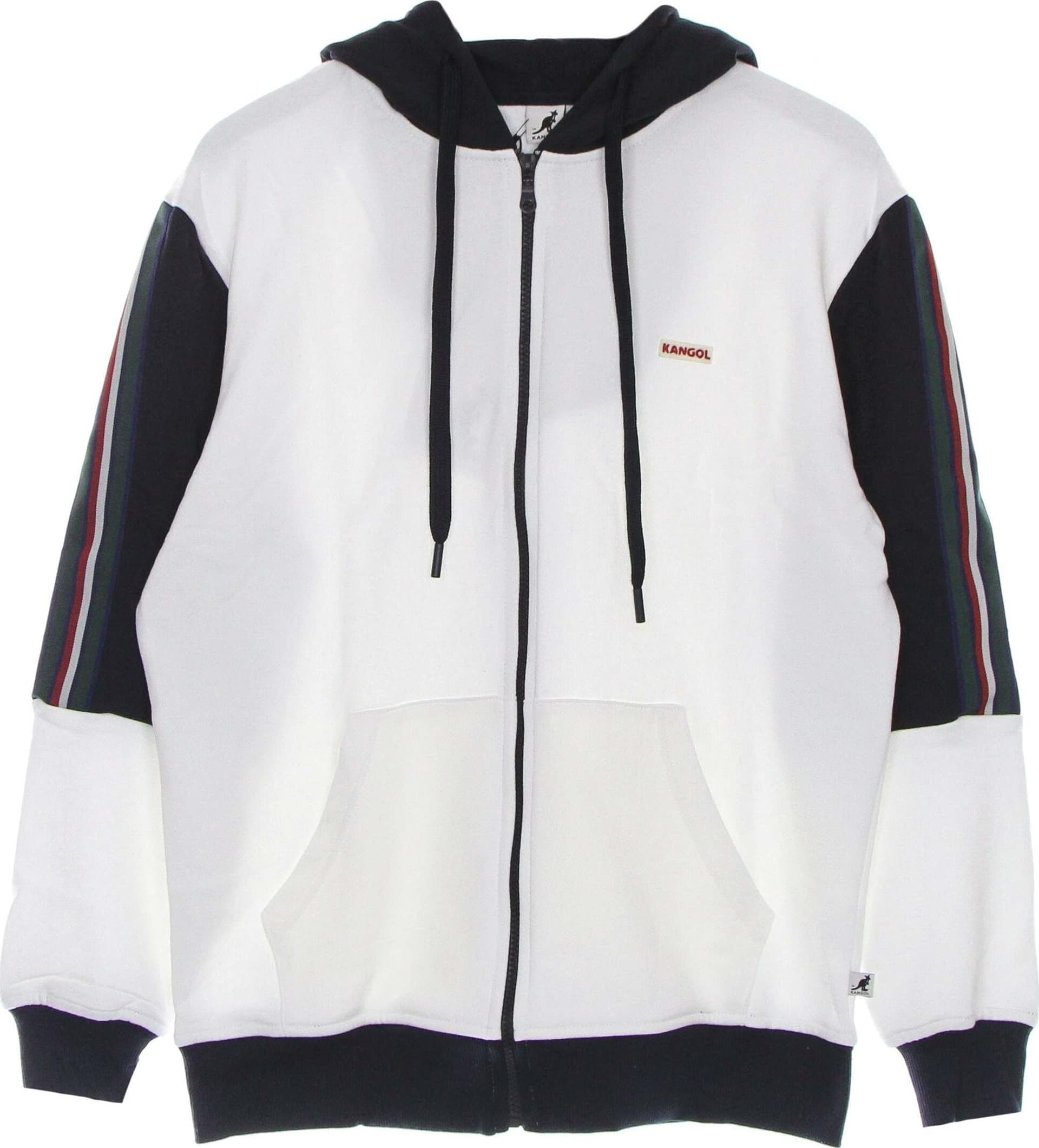 KANGOL-Felpa-Leggera-Cappuccio-Zip-Uomo-Heritage-Taped-Zip-Hoodie-Off-White-da-uomo